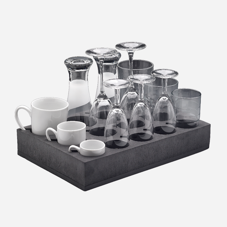 Froli Universal Glas- und Tassenhalter mit Gläsern, Tassen und Karaffen (Gläser, Tassen und Karaffen nicht im Lieferumfang enthalten)