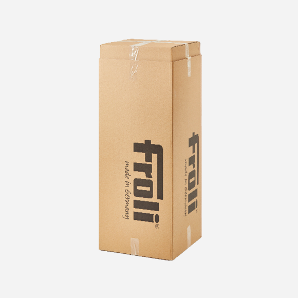 Verpackte Froli Dachbett-Matratze im Versandkarton