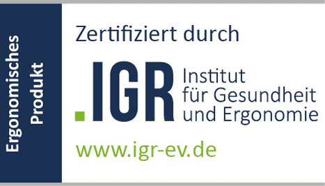IGR-Zertifikat für ergonomische Produkte des Instituts für Gesundheit und Ergonomie
