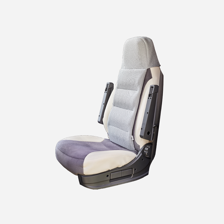 Rücken-Aktiv-Polster auf einem Fiat Ducato Fahrzeugsitz für ergonomischen Sitzkomfort