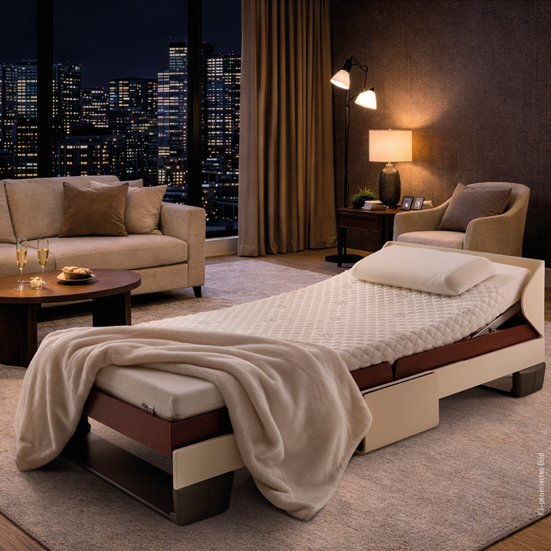 Froli relax + fold Beistellbett im Wohnzimmer genutzt